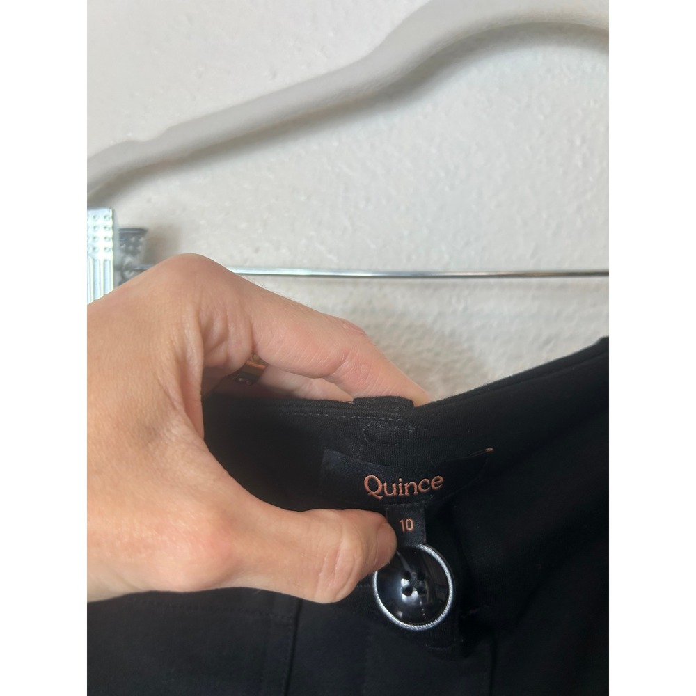 Quince Ultra-Stretch Ponte Cropped Wide Leg Pants Black Sz 10 - Picture 4 of 8